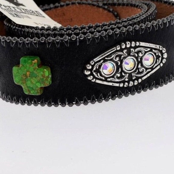 Ariat Black and Silver Women\'s Western Leather Jade Belt M main image 5